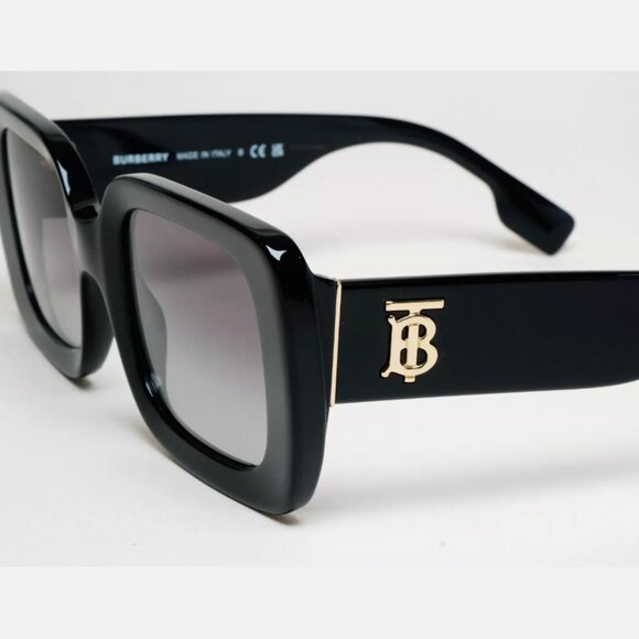 Burberry Black Sunglasses 51mm Gold Square